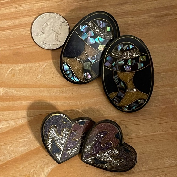 ⚫️ oversized 80’s Earrings 🟠 - Picture 2 of 6